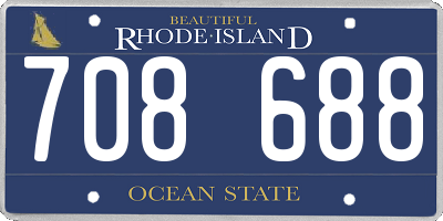 RI license plate 708688