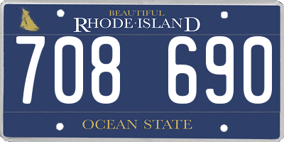 RI license plate 708690
