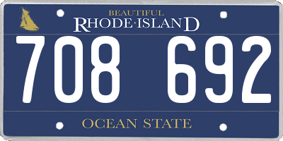 RI license plate 708692
