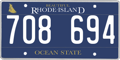 RI license plate 708694