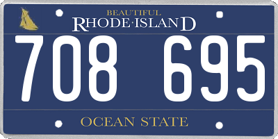 RI license plate 708695