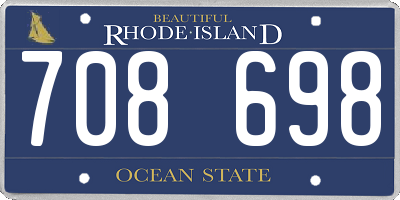 RI license plate 708698