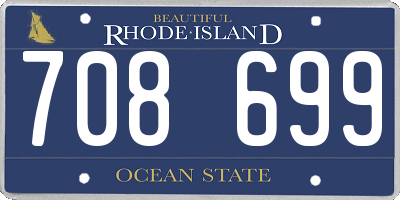 RI license plate 708699