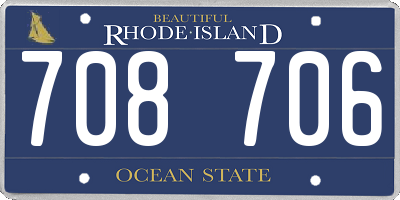 RI license plate 708706