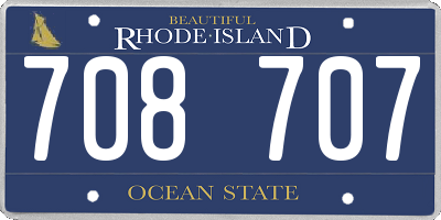 RI license plate 708707