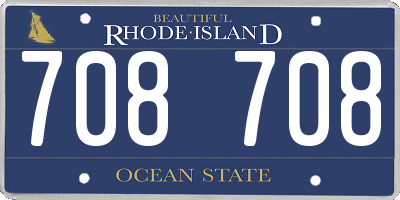 RI license plate 708708