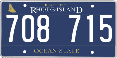 RI license plate 708715