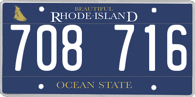 RI license plate 708716