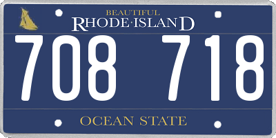 RI license plate 708718