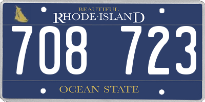 RI license plate 708723