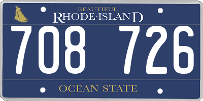 RI license plate 708726