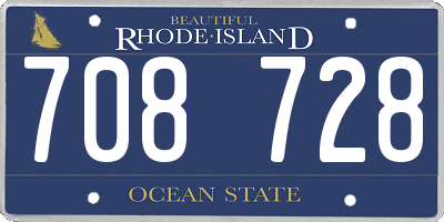 RI license plate 708728