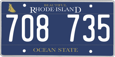 RI license plate 708735