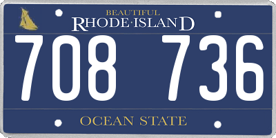 RI license plate 708736