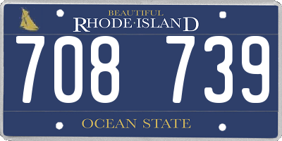 RI license plate 708739