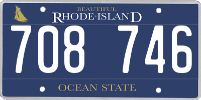 RI license plate 708746