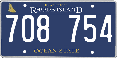 RI license plate 708754