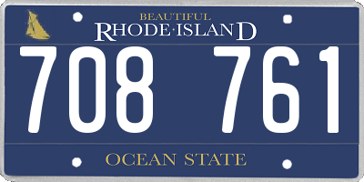 RI license plate 708761