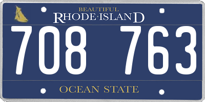 RI license plate 708763