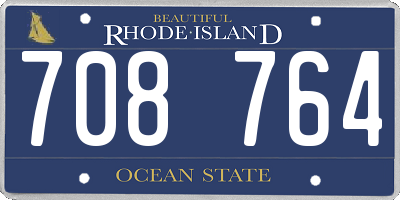RI license plate 708764