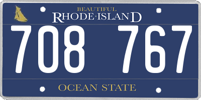 RI license plate 708767