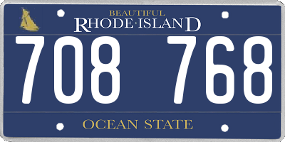RI license plate 708768