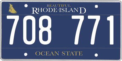 RI license plate 708771