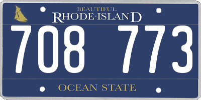 RI license plate 708773