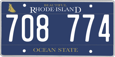 RI license plate 708774