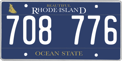 RI license plate 708776