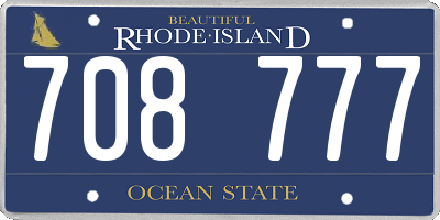 RI license plate 708777