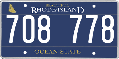 RI license plate 708778