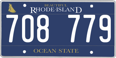 RI license plate 708779