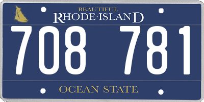 RI license plate 708781