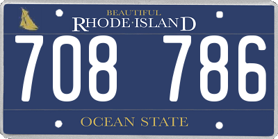 RI license plate 708786