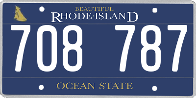 RI license plate 708787