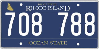 RI license plate 708788