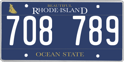 RI license plate 708789