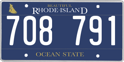 RI license plate 708791