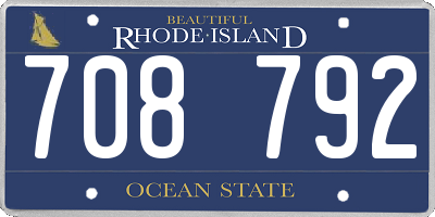 RI license plate 708792