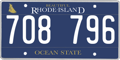 RI license plate 708796