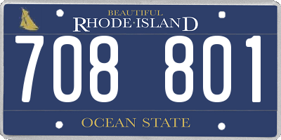 RI license plate 708801