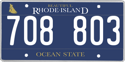 RI license plate 708803