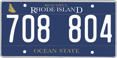 RI license plate 708804