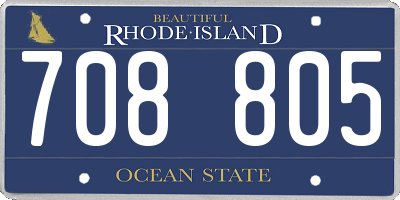 RI license plate 708805