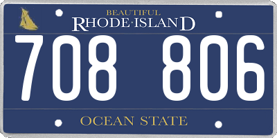 RI license plate 708806