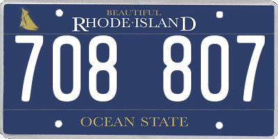 RI license plate 708807
