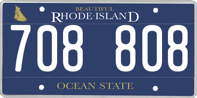 RI license plate 708808