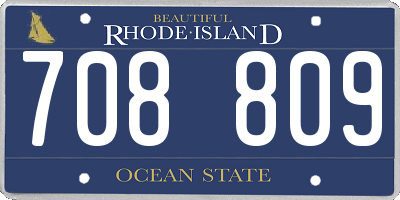 RI license plate 708809