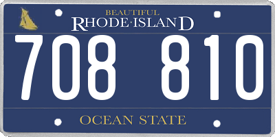 RI license plate 708810